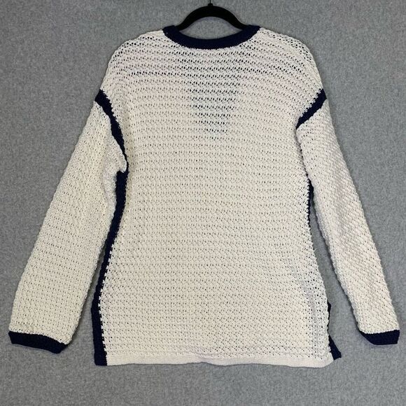 Martha Stewart Collection Women's Size Large Blue White Knit Pullover Sweater To - Picture 5 of 6